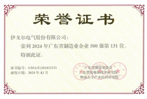 平博pinnacle体育平台喜获【广东省制造业企业500强】